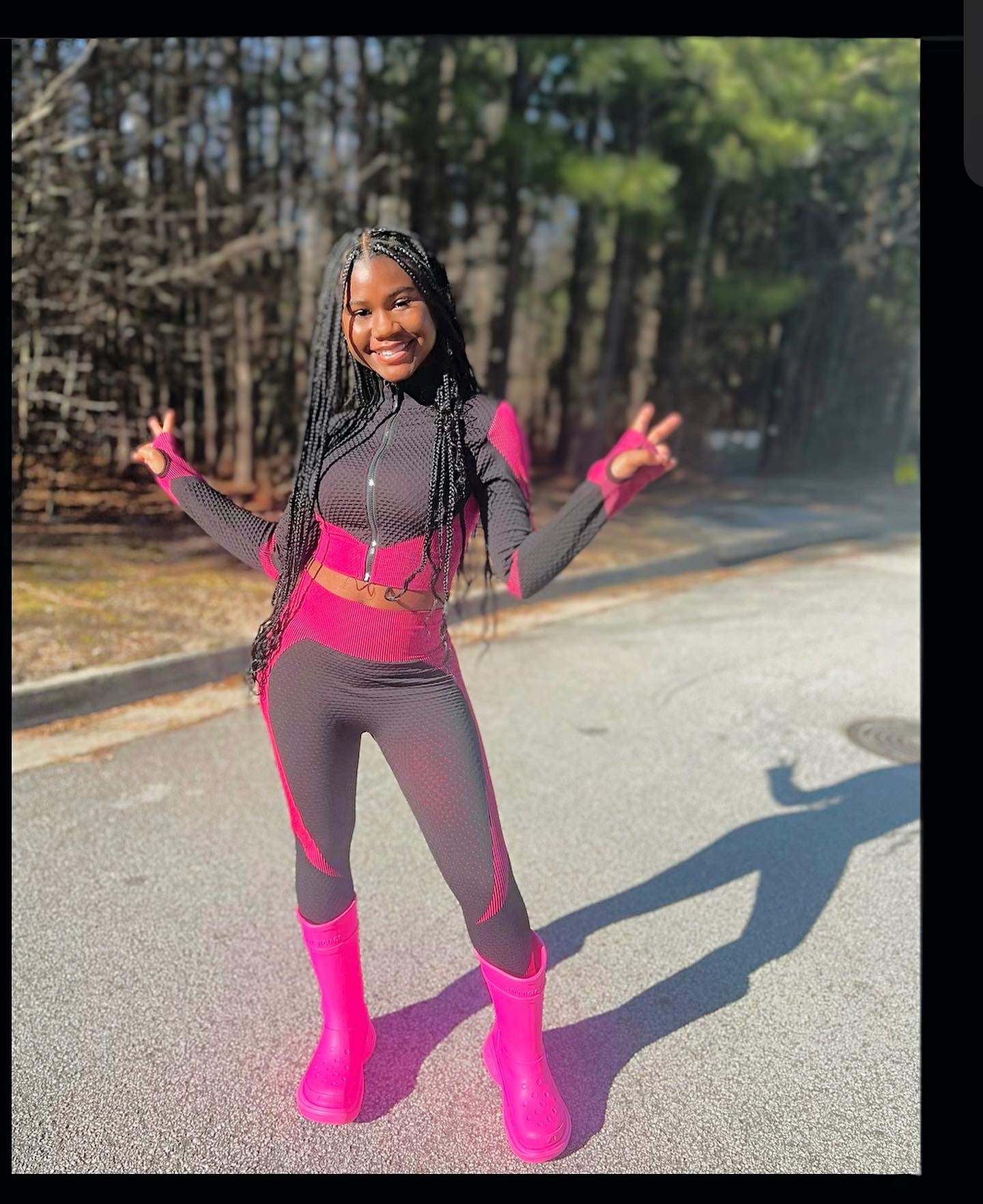 Pink jogger set