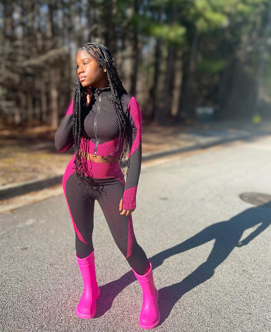 Pink jogger set