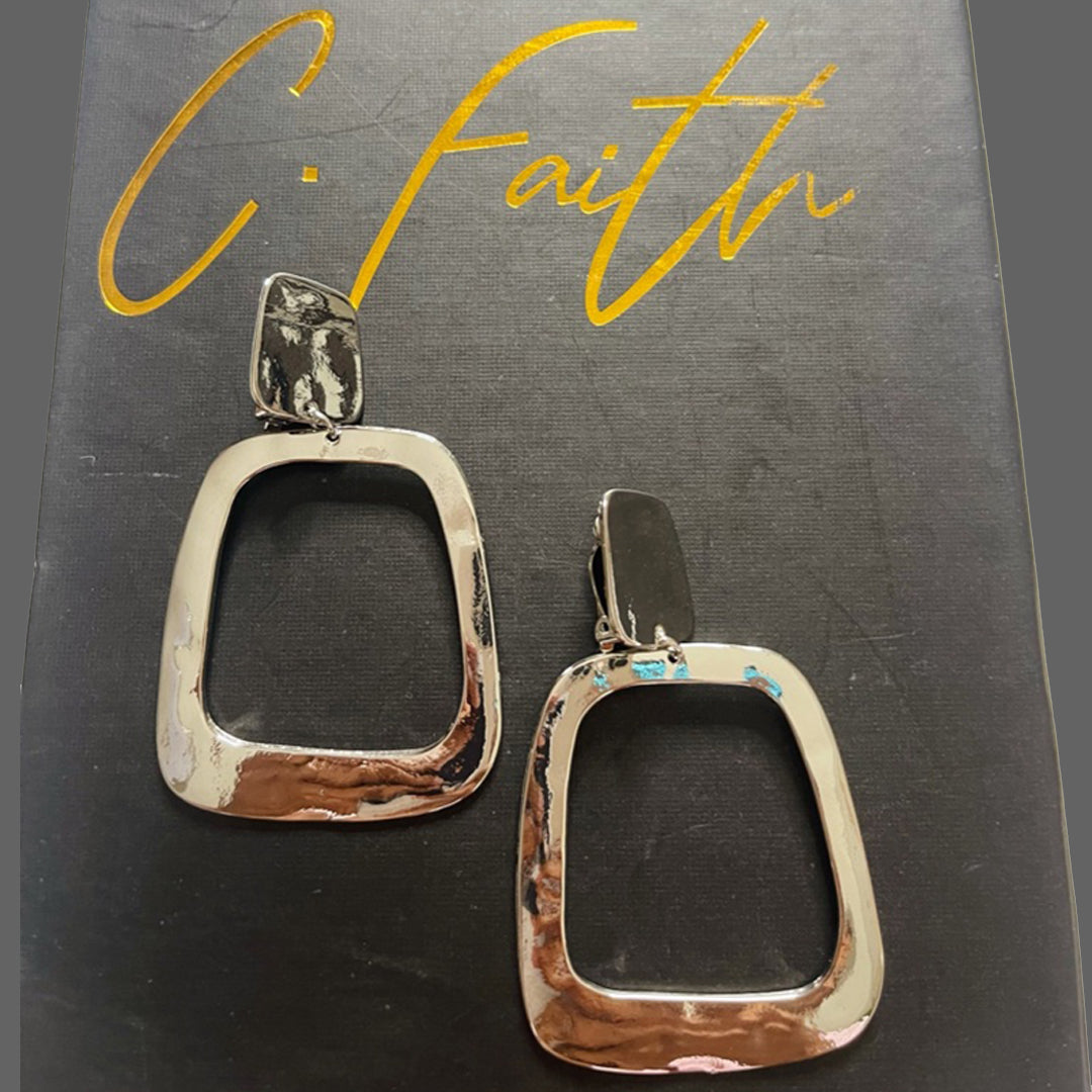 Nia Silver Simple Earrings