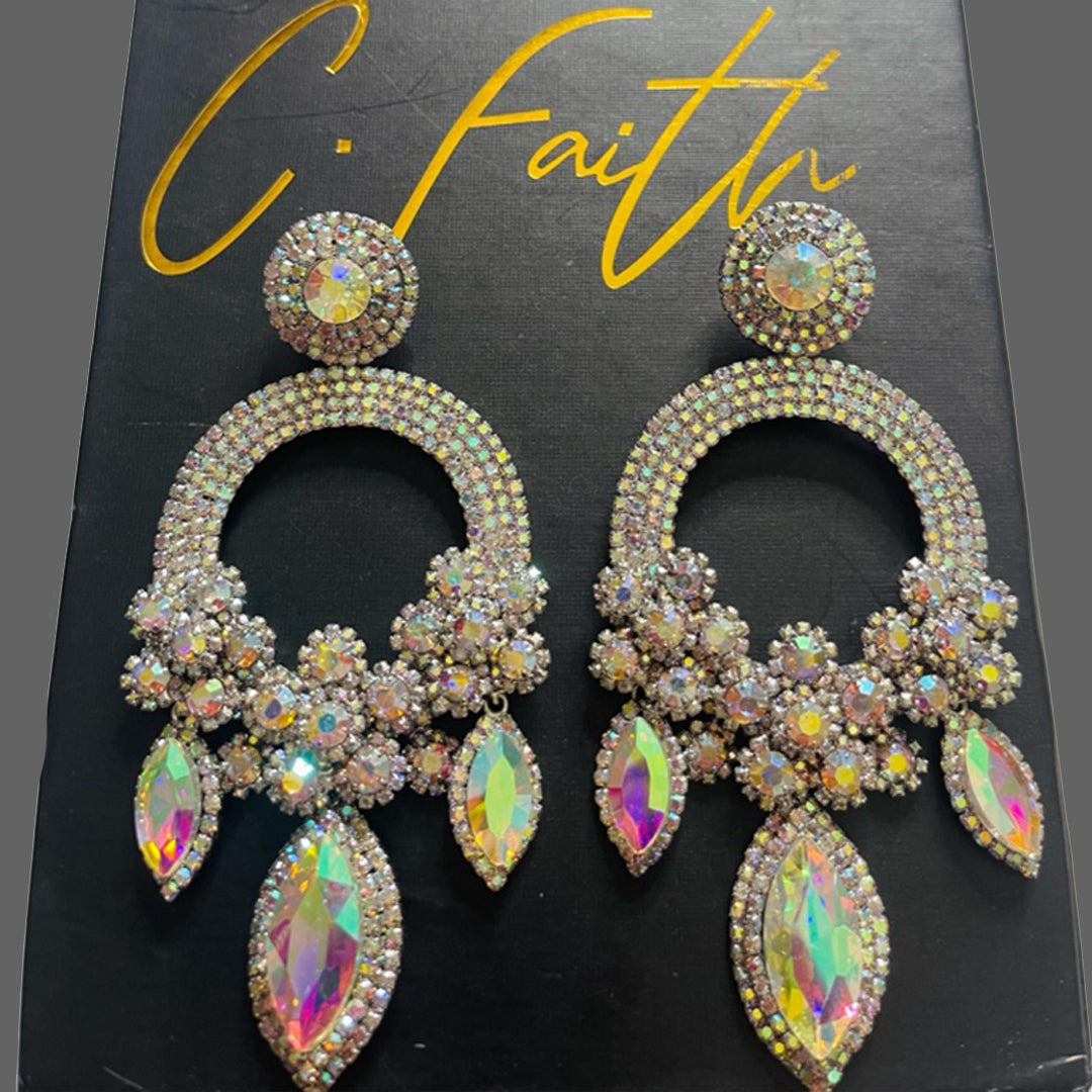 Queen Studded Statement Earrings