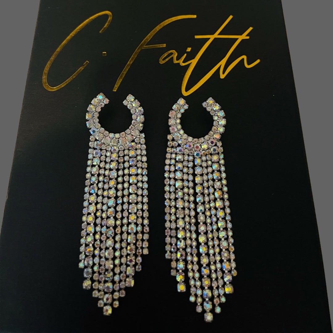 Gemma Silver Studded Drop Earrings