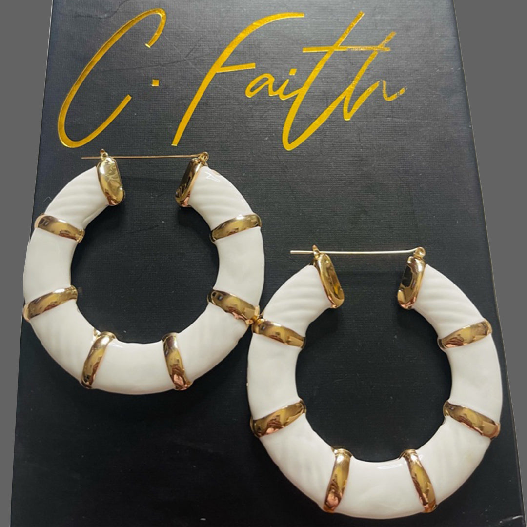Nia Gold Accent Hoops